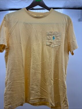 Polo by Ralph Lauren Pale Yellow Pocket T‑Shirt with Blue Polo Pony